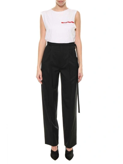 Shop Helmut Lang Palazzo Trousers In Nero