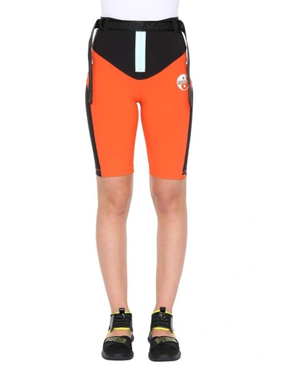Shop Fenty X Puma Biker Shorts In Nero/arancio