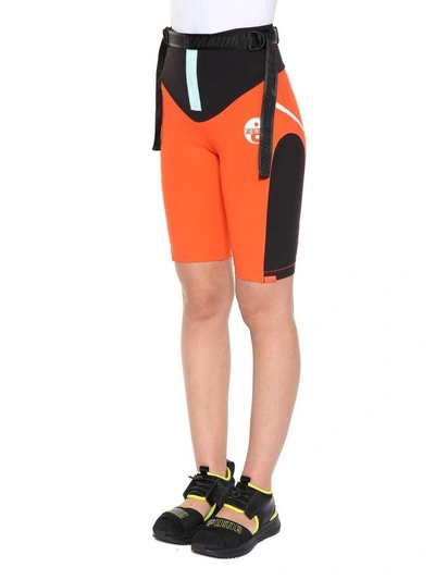 Shop Fenty X Puma Biker Shorts In Nero/arancio