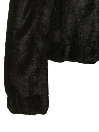Shop Helmut Lang Furry Bomber In Nero