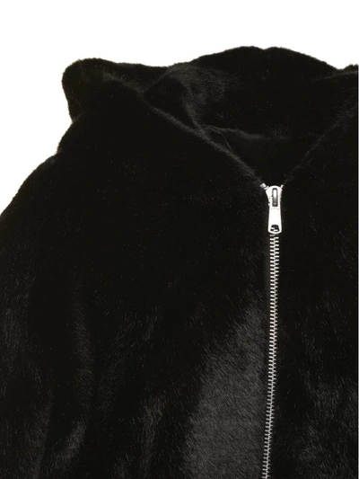 Shop Helmut Lang Furry Bomber In Nero