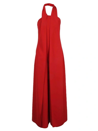 Shop Ralph Lauren Backless Jumpsuit In Bright Red