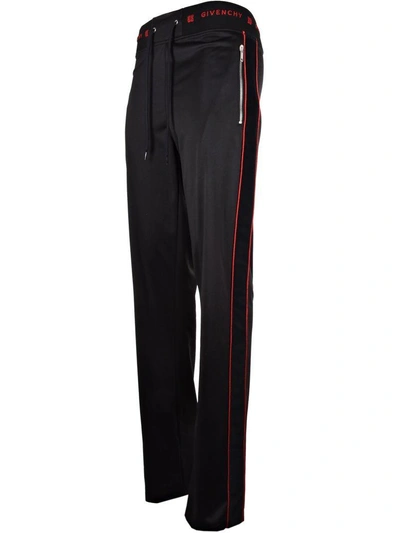 Shop Givenchy Logo Track Pants In Black/red