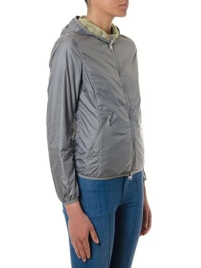 Shop Colmar Dark Grey Reversible Hooded Bomber Jacket In Grey-beige