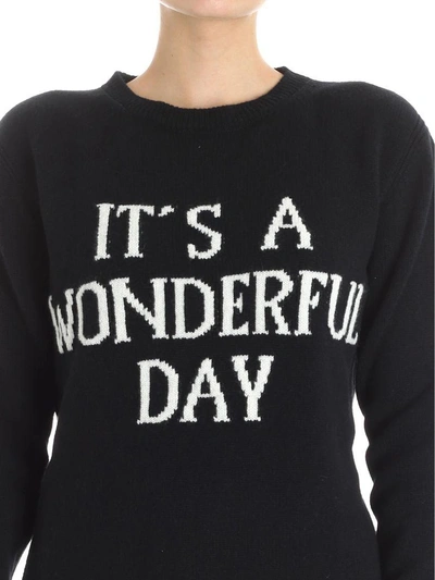 Shop Alberta Ferretti - It's A Wonderful Day Sweater In Black