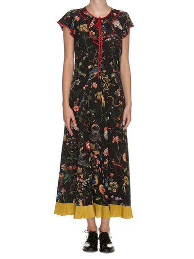 Shop Red Valentino Flora And Fauna Print Dress In Multicolor