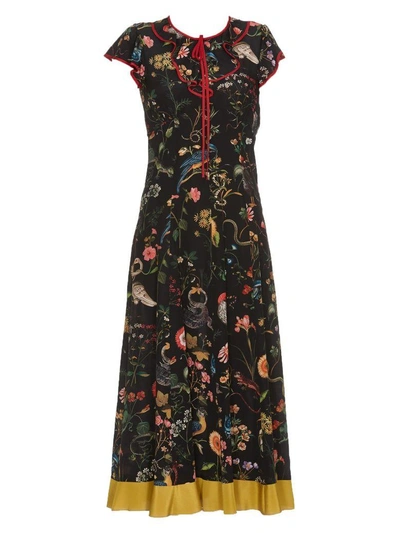 Shop Red Valentino Flora And Fauna Print Dress In Multicolor