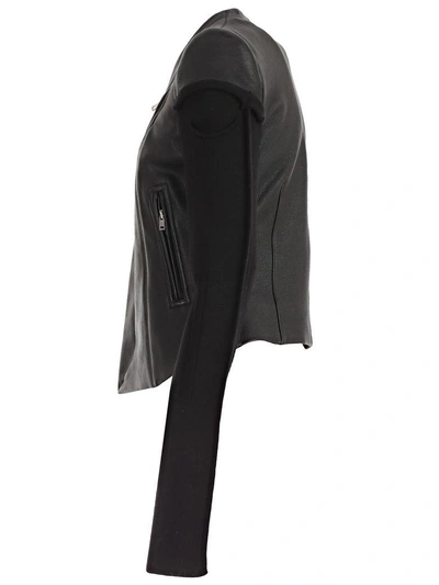 Shop Rick Owens V-neck Biker Jacket In Black