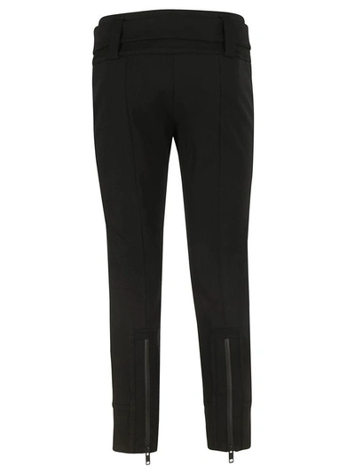 Shop Prada Belted Trousers In Black