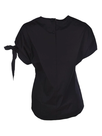 Shop Fay Sleeved Tie Shirt In Black