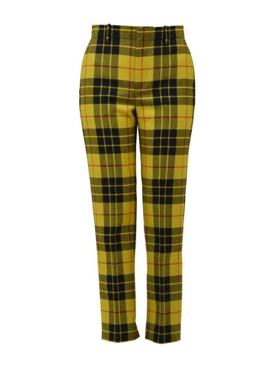 Shop Balenciaga Convertible Tartan Pants In Yellow