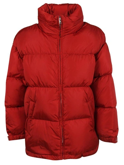 Shop Prada Classic Padded Jacket In Red