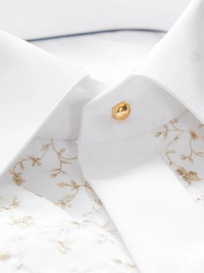 Shop Eton Contemporary-fit Gold Detail Formal Shirt In White Gold