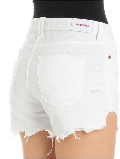 Shop Diesel Cotton Shorts In White