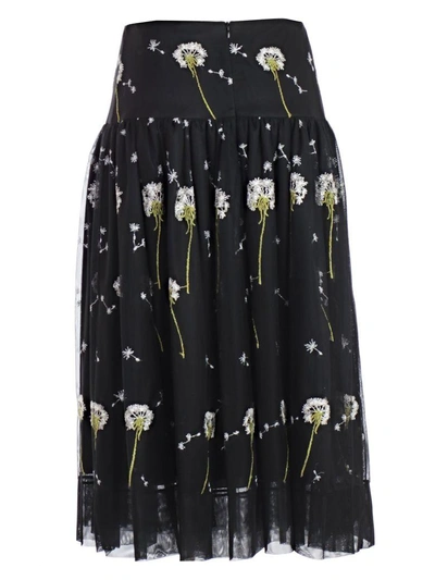 Shop Blugirl Floral Pattern Skirt In Nero
