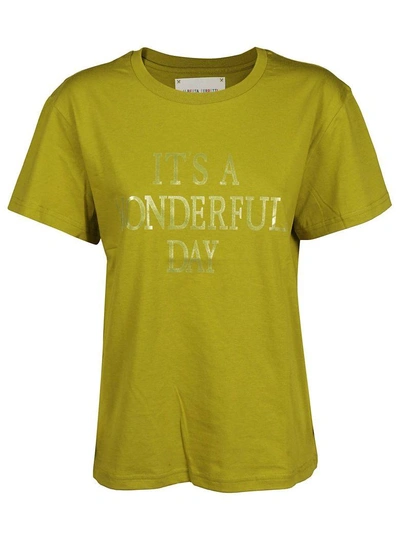 Shop Alberta Ferretti It's A Wonderful Day T-shirt In Green