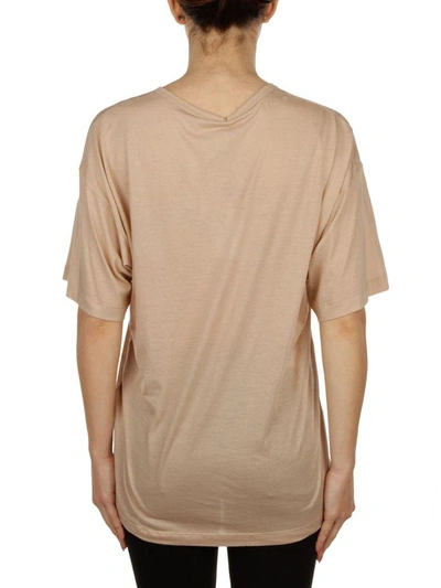 Shop N°21 Cotton T-shirt With Feathers Detail In Nude