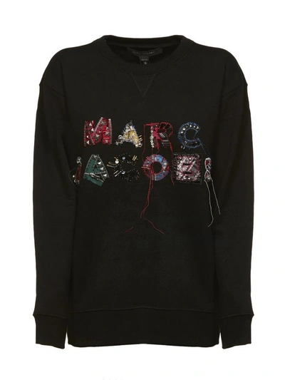 Shop Marc Jacobs Logo Embroidered Sweatshirt In Nero