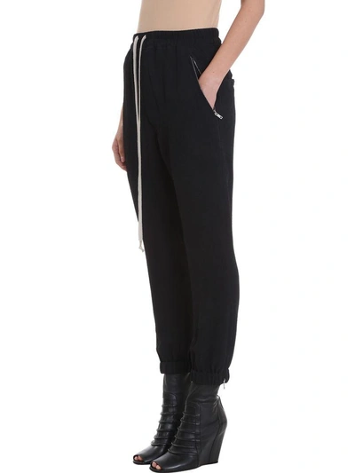 Shop Rick Owens Drawstring Woven Pants In Black
