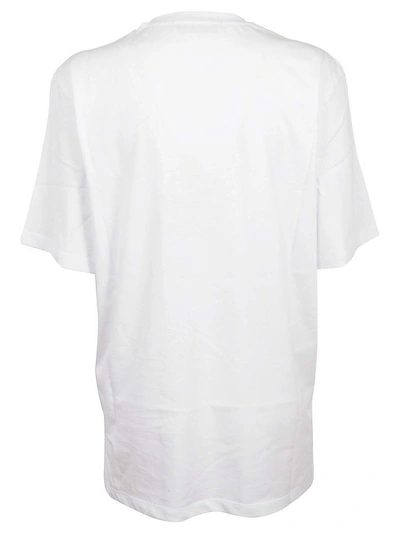 Shop Msgm Printed T-shirt In Bianco