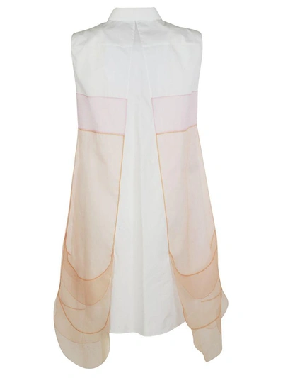 Shop Prada Popeline Petal Dress In Fwhite Albicocca