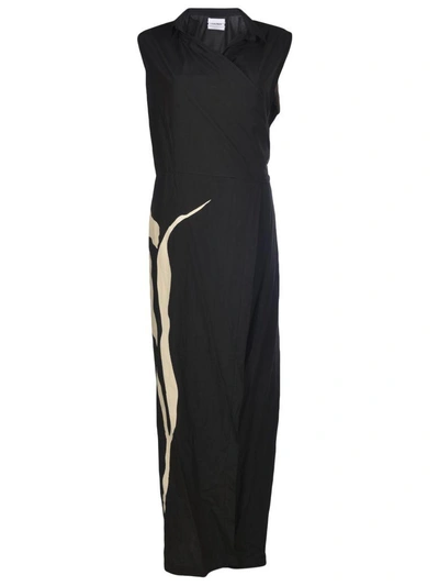 Shop Brand Unique Sleeveless Long Dress In Black