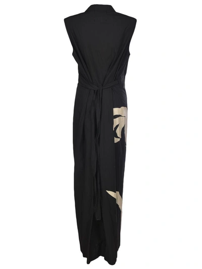 Shop Brand Unique Sleeveless Long Dress In Black