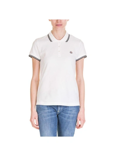 Shop Moncler Polo Shirt In White