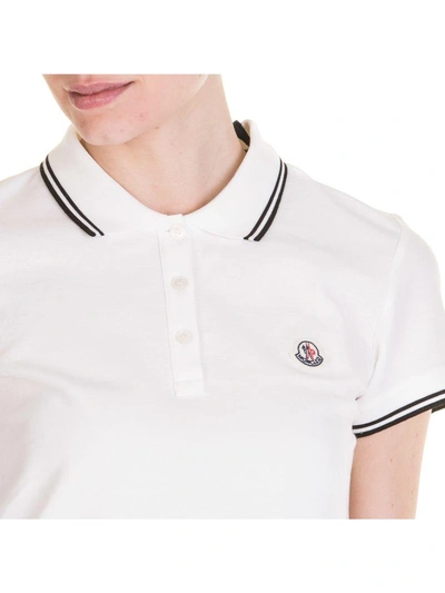 Shop Moncler Polo Shirt In White