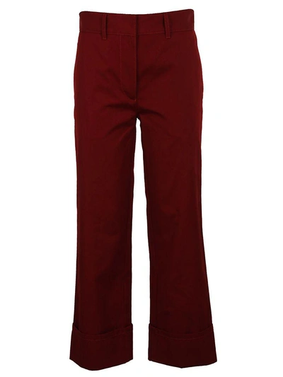 Shop Prada Wide Leg Cropped Trousers In Fred