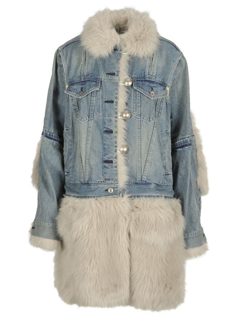 sacai denim fur jacket