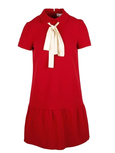 Shop Red Valentino Pussy Bow Mini Dress In Cha