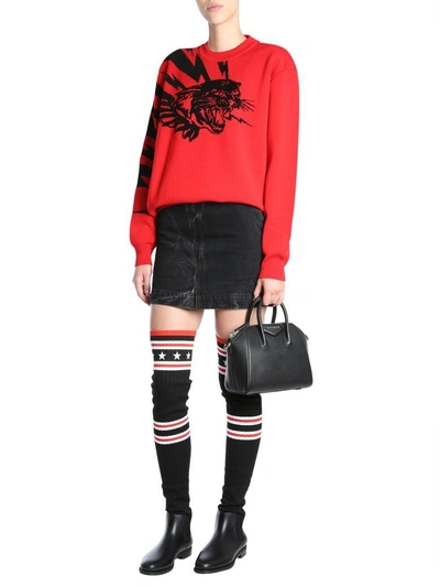 Shop Givenchy Flying Cat Jumper In Rosso