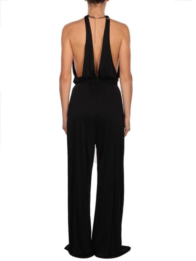 Shop Versace Jersey Jumpsuit In Black