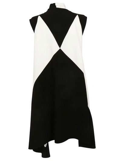 Shop Givenchy Scarf Collar Dress In Black White