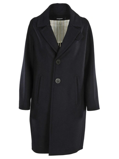 Shop Dsquared2 D Squared Coat In Navy