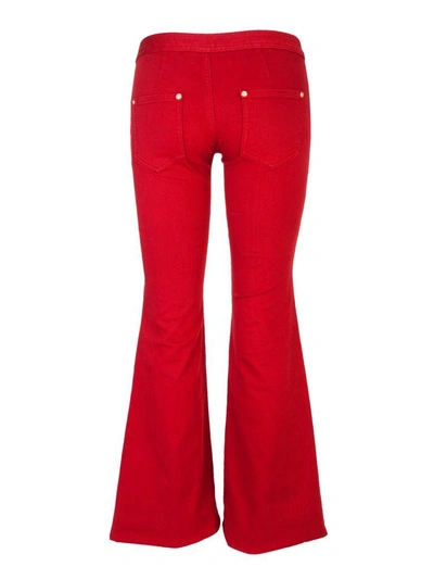 Shop Balmain Paris Trousers In Rosso