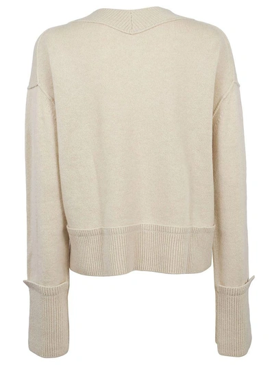 Shop Helmut Lang V-neck Sweater In Wkd Beige