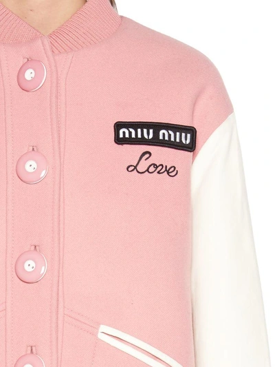 Shop Miu Miu 'love' Jacket In Pink