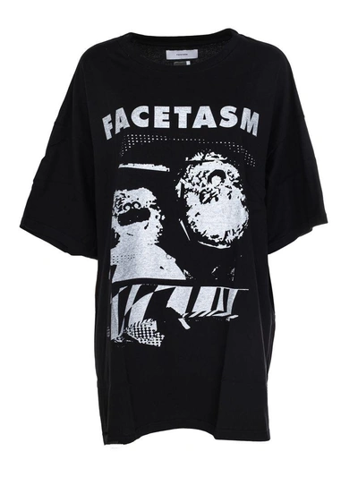 Shop Facetasm Printed T-shirt In Black