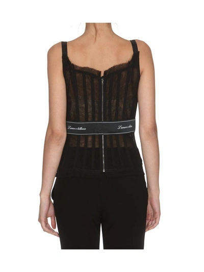 Shop Dolce & Gabbana Lace Bustier Top In Black