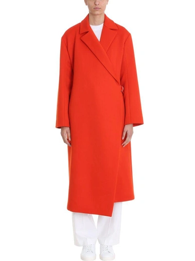 Shop Jil Sander Falkland Red Wool-blend Coat In Orange