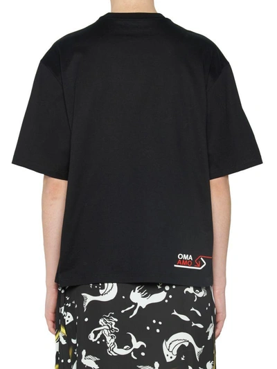 Shop Prada 'stickers Oma X' T-shirt In Black