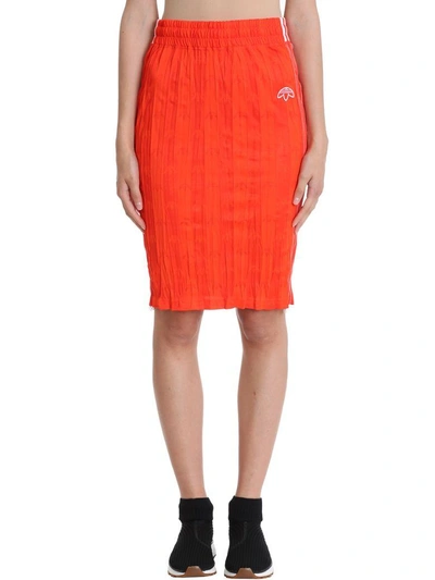 Shop Adidas Originals By Alexander Wang Orange Jersey Skirt In Red