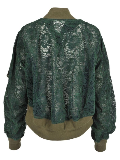 Shop Sacai Flocking Bomber In Green