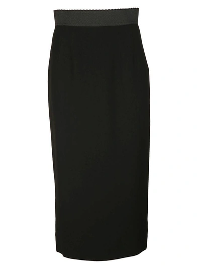 Dolce & Gabbana Wool-blend Pencil Skirt In Nero