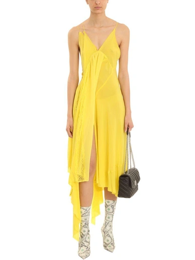 Shop Balenciaga Yellow Silk Slip Dress