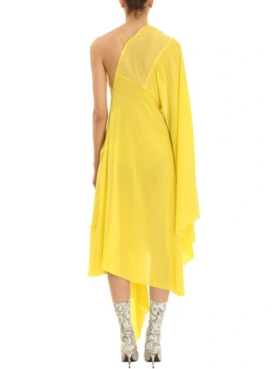 Shop Balenciaga Yellow Silk Slip Dress