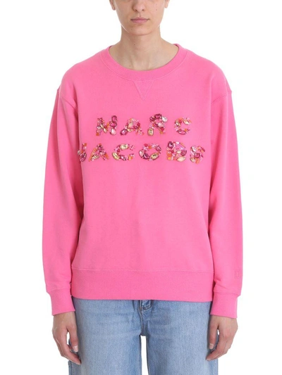 Shop Marc Jacobs Embroidered Logo Sweatshirt In Rose-pink