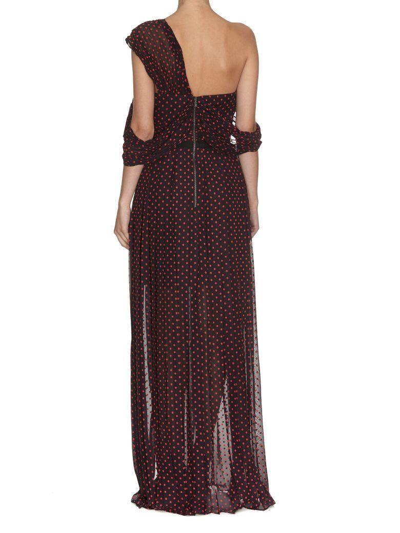 self portrait one shoulder plumetis maxi dress